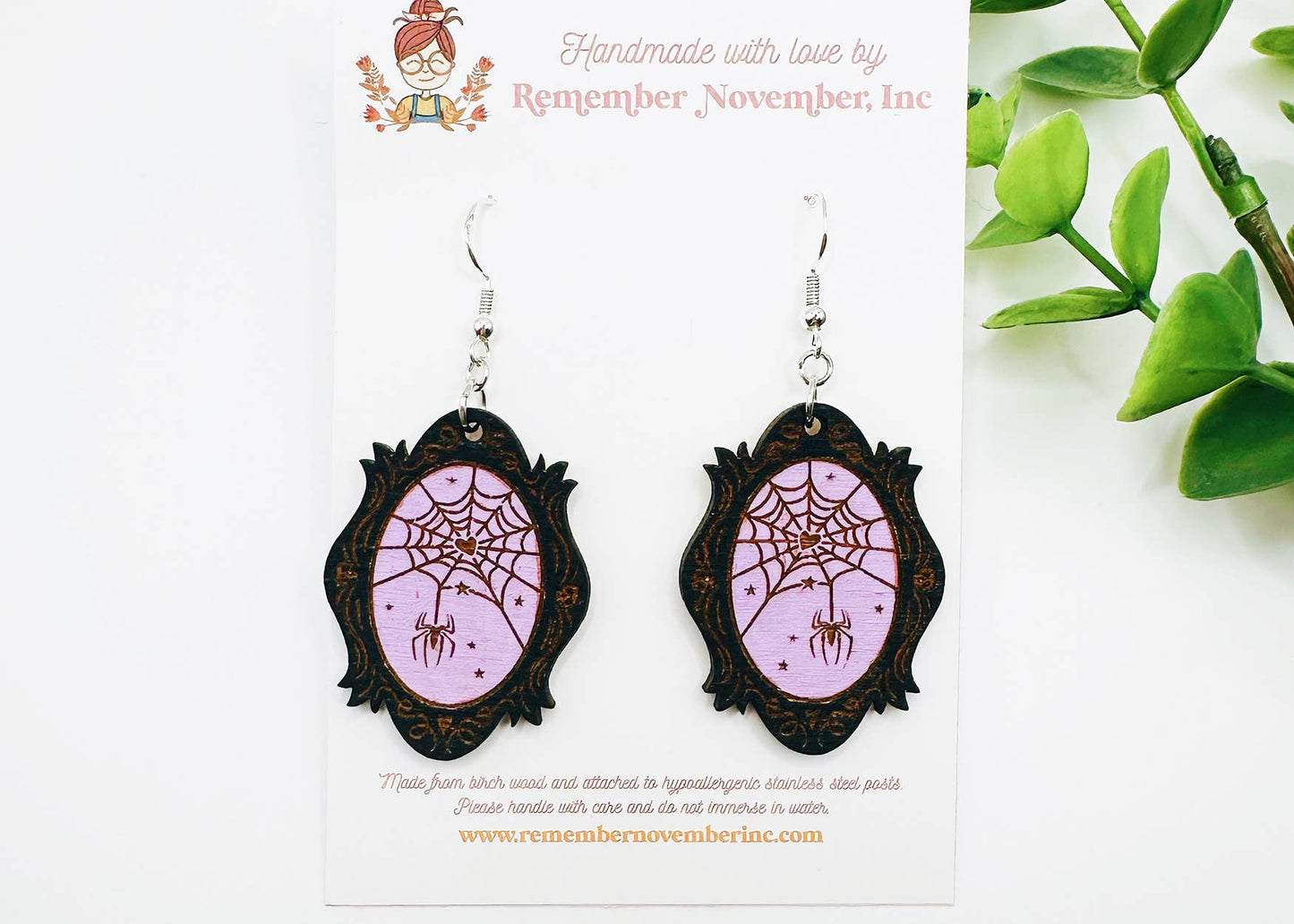 Remember November, Inc - Spider Web Dangle Earrings