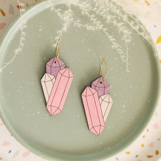 LE CHIC MIAMI - Amethyst Crystal Cluster Hoops