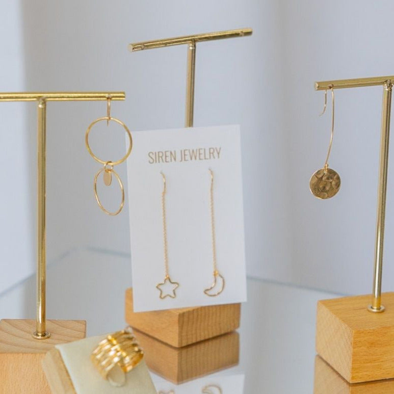 STAR & LUNA MOON THREADER EARRINGS