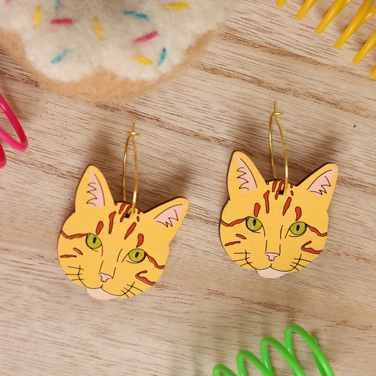 LE CHIC MIAMI - Orange Tabby Cat Hoops