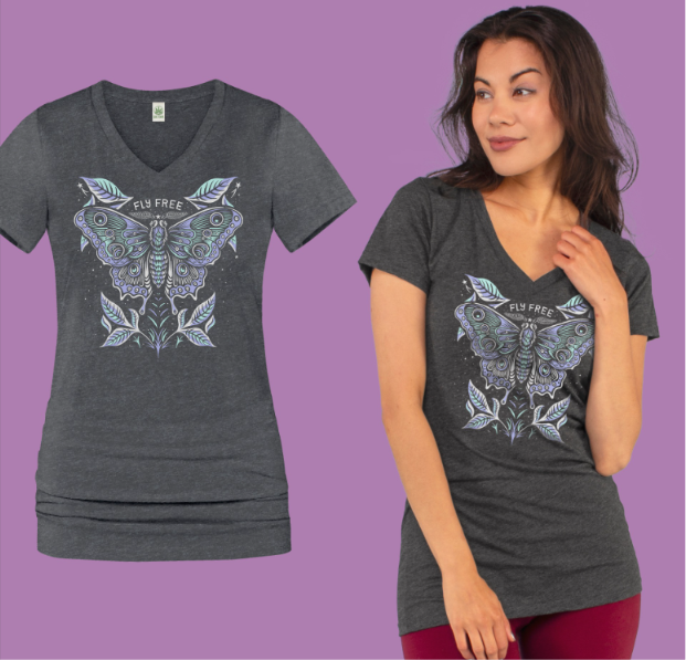 Soul Flower - Fly Free Moth Tee