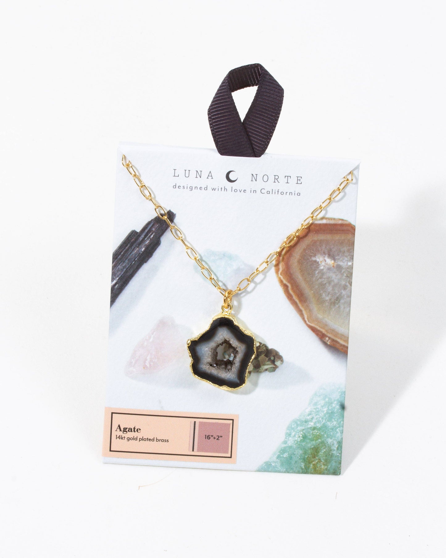 Luna Norte - Midnight Geode Necklace