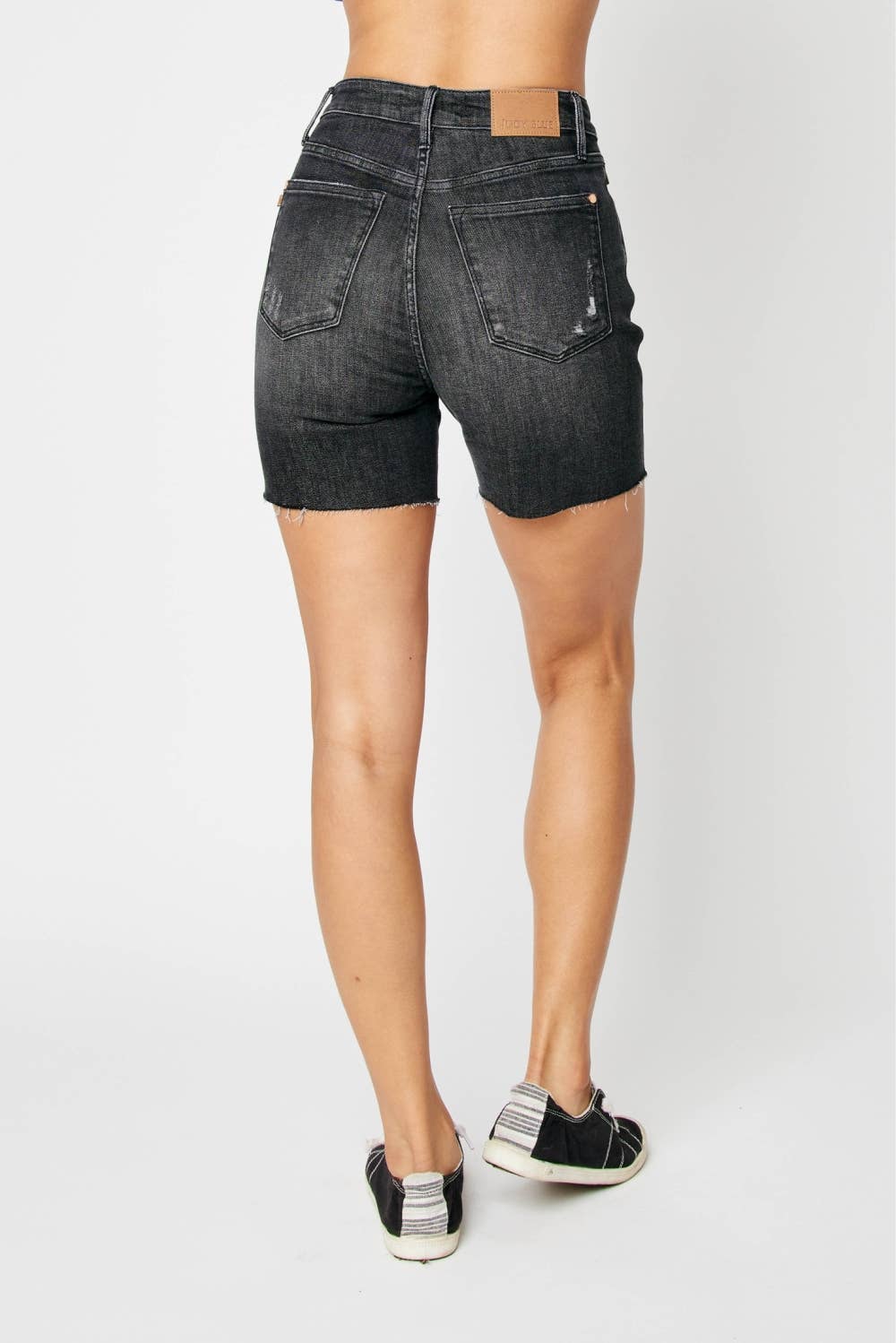 Judy Blue Jeans - HW Rigid Magic Destroy Raw Hem Shorts (XL Only)