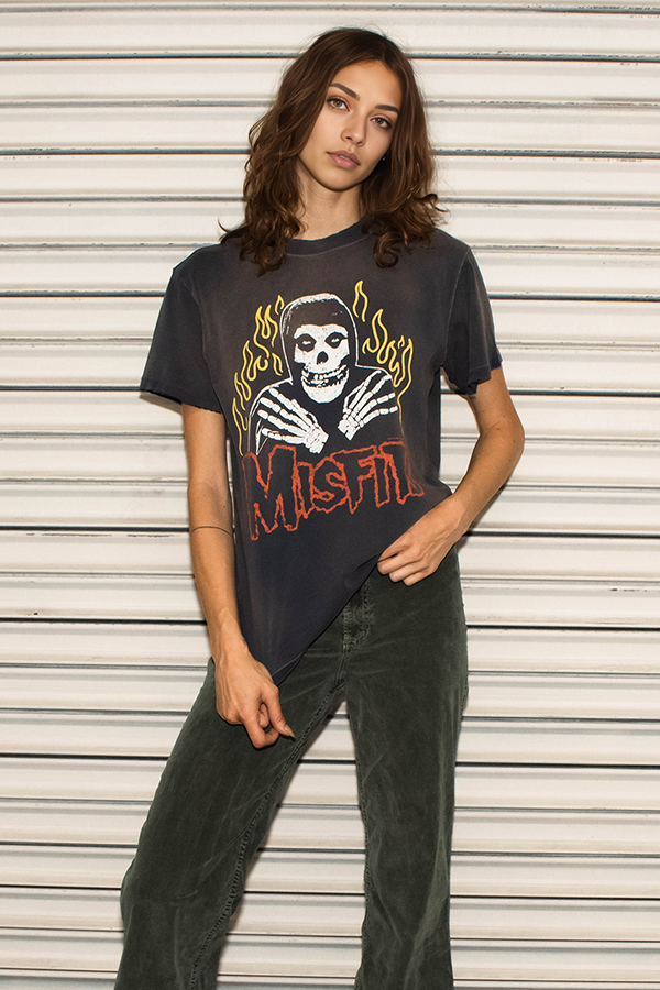 Misfits Flame Skull Tee-1