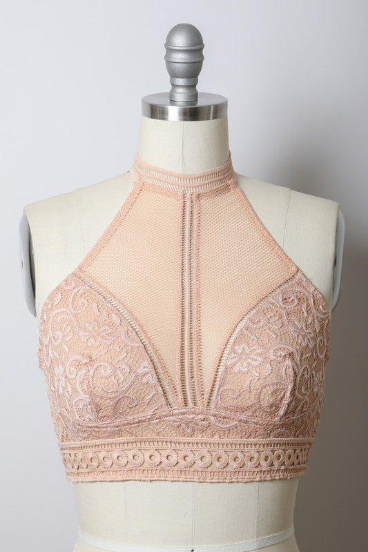 Leto Accessories | High Neck Mesh Choker Bralette