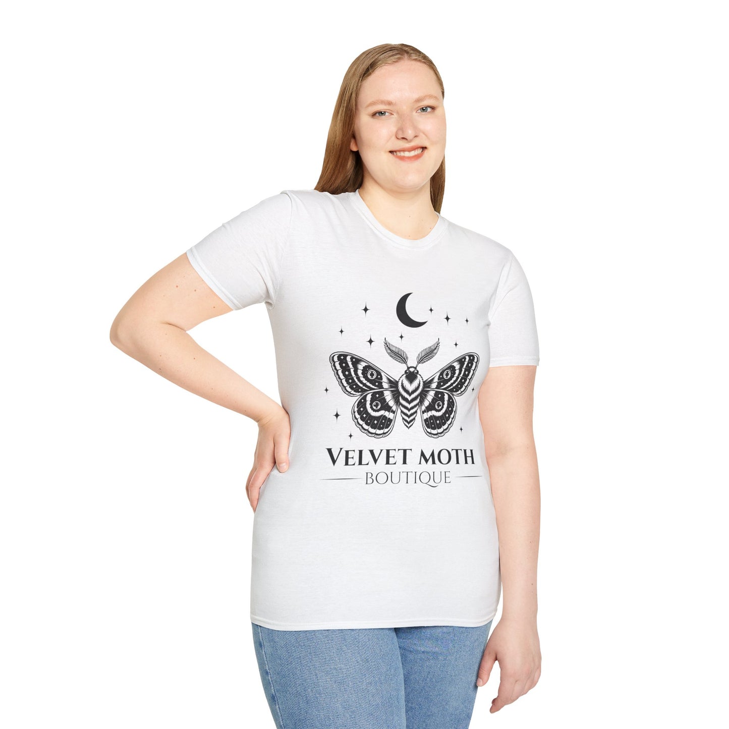 Velvet Moth Unisex Softstyle T-Shirt - Bohemian Aesthetic Apparel