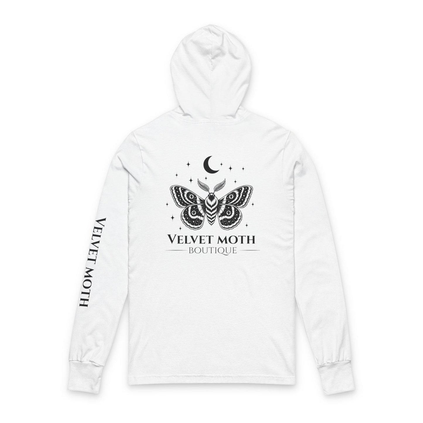 Moth Moon and Stars Hooded Tee