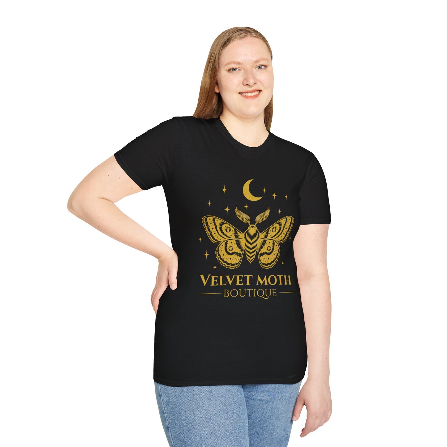 Velvet Moth Unisex Softstyle T-Shirt - Bohemian Aesthetic Apparel