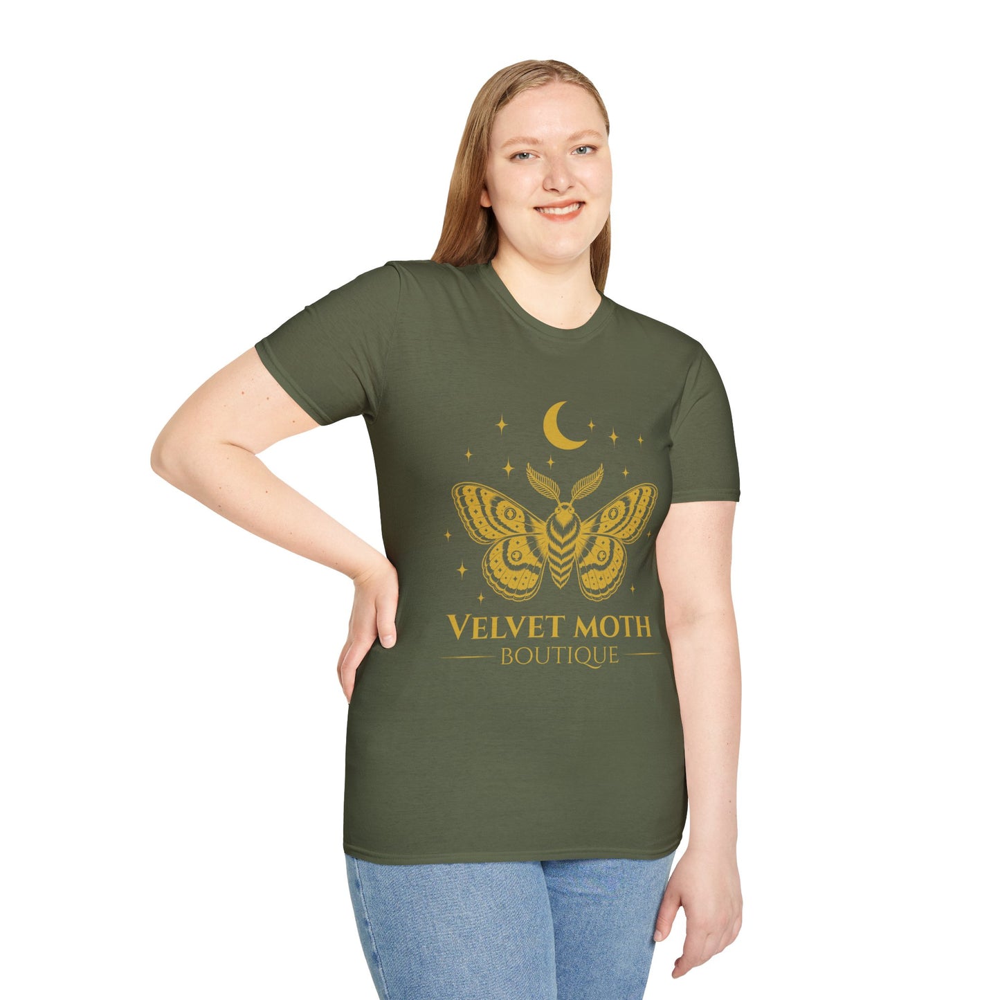 Velvet Moth Unisex Softstyle T-Shirt - Bohemian Aesthetic Apparel