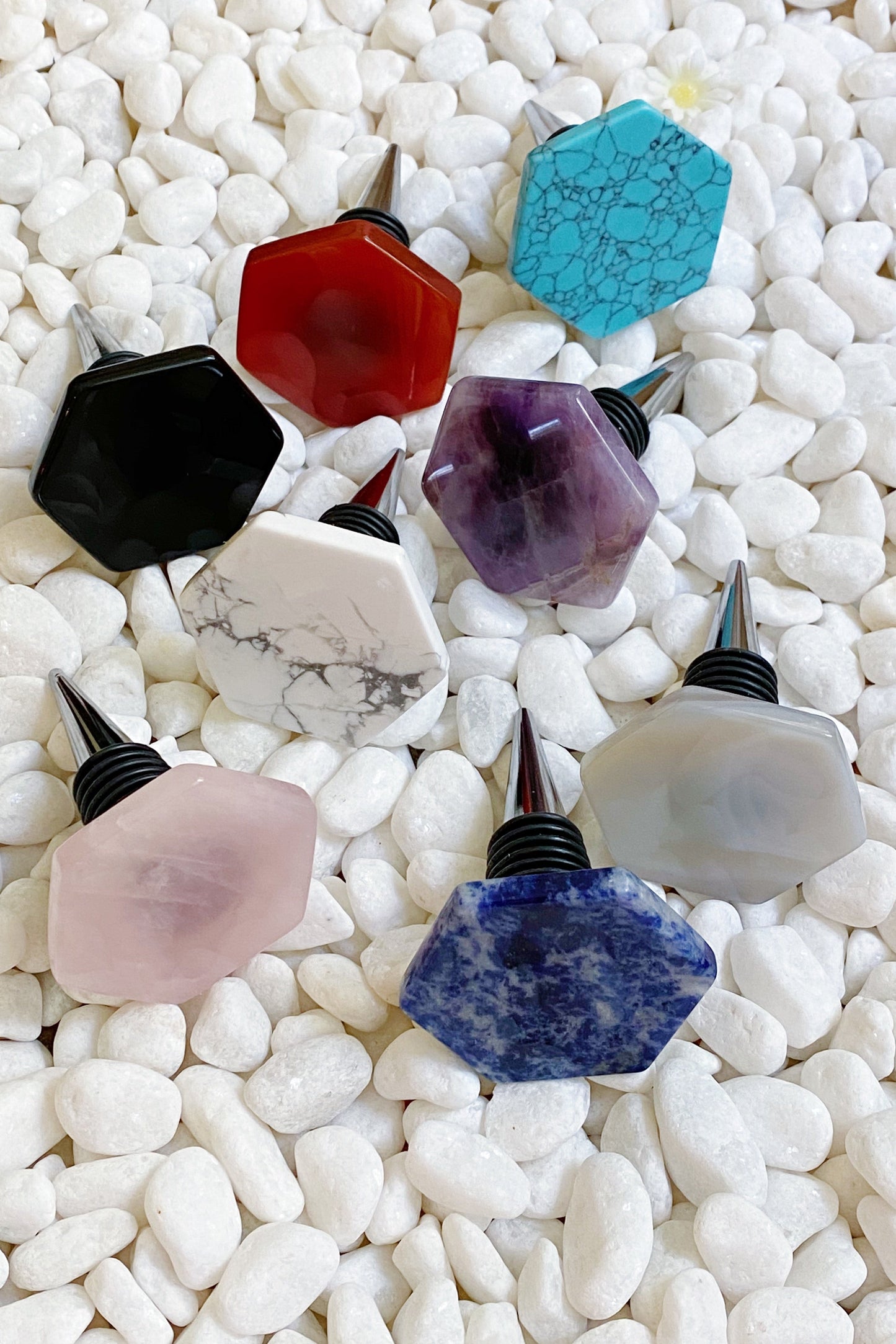 Soho Lounge Hexagon Stone Wine Stopper-1