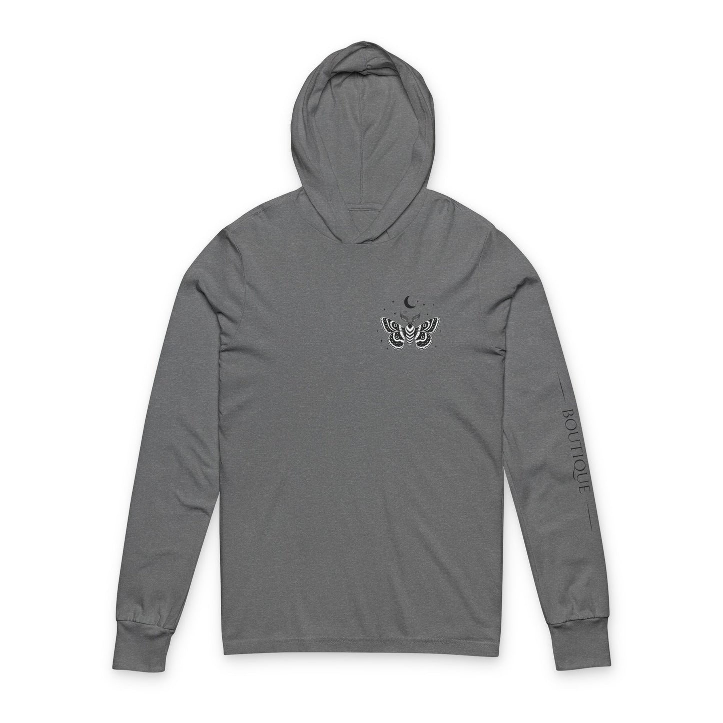 Moth Moon and Stars Hooded Tee
