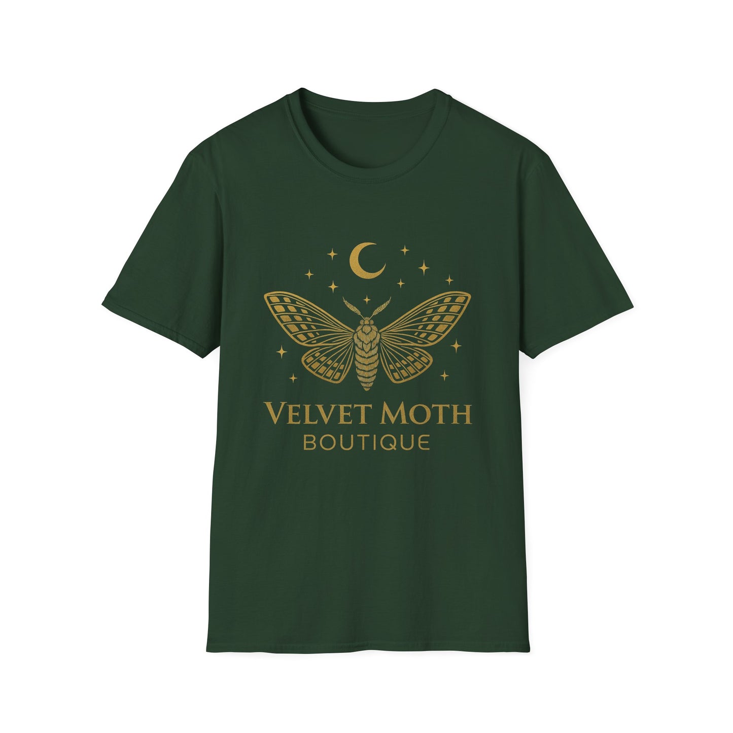 Velvet Moth Unisex Softstyle T-Shirt - Bohemian Aesthetic Apparel