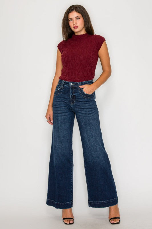 Artemis Vintage Tummy Control High Rise A-Wide Leg Fit Jeans