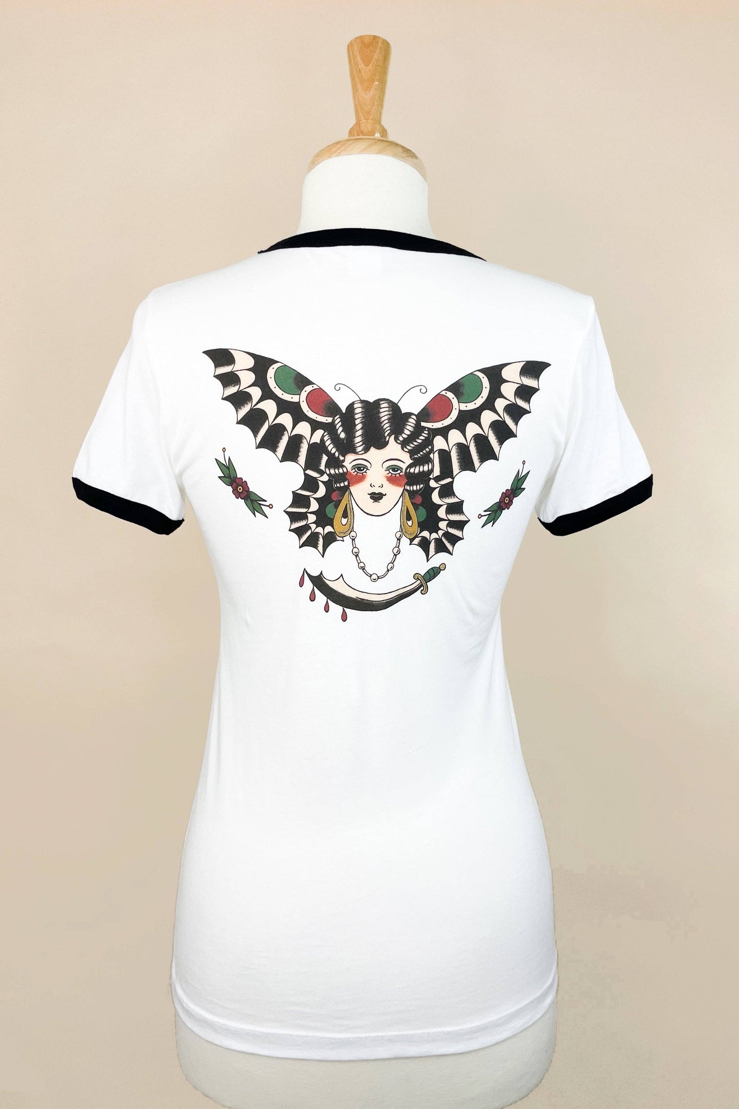 [Unisex] Butterfly Lady Ringer Tee