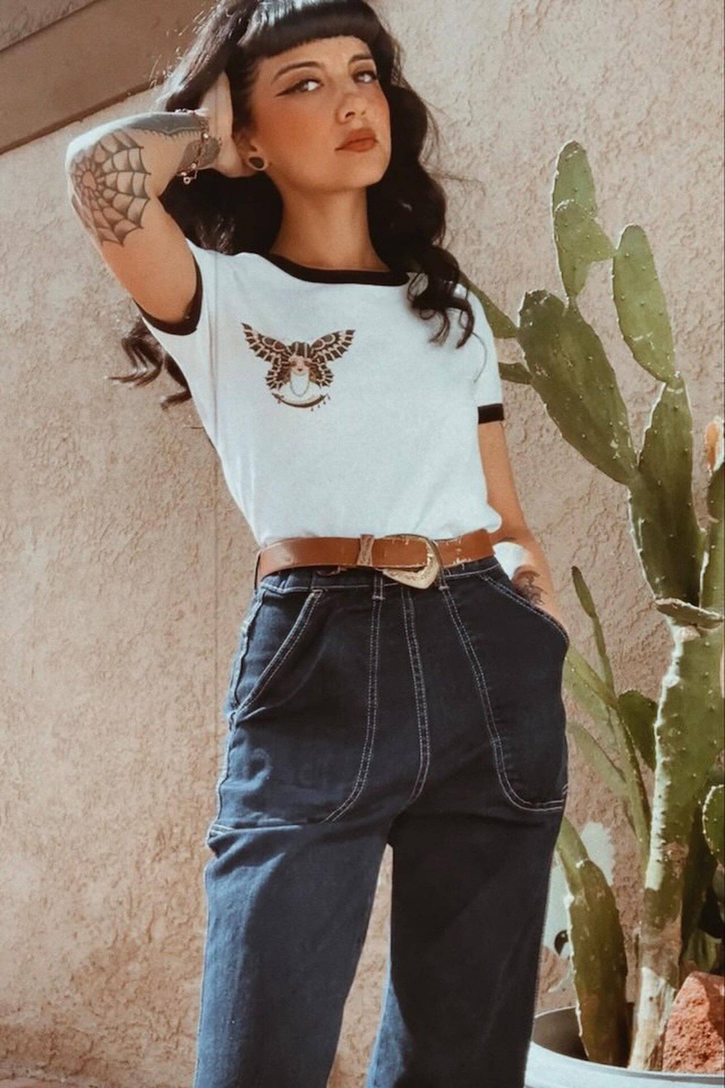 [Unisex] Butterfly Lady Ringer Tee