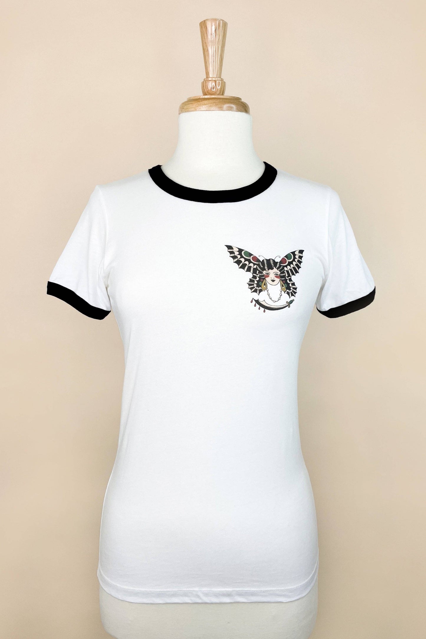 [Unisex] Butterfly Lady Ringer Tee