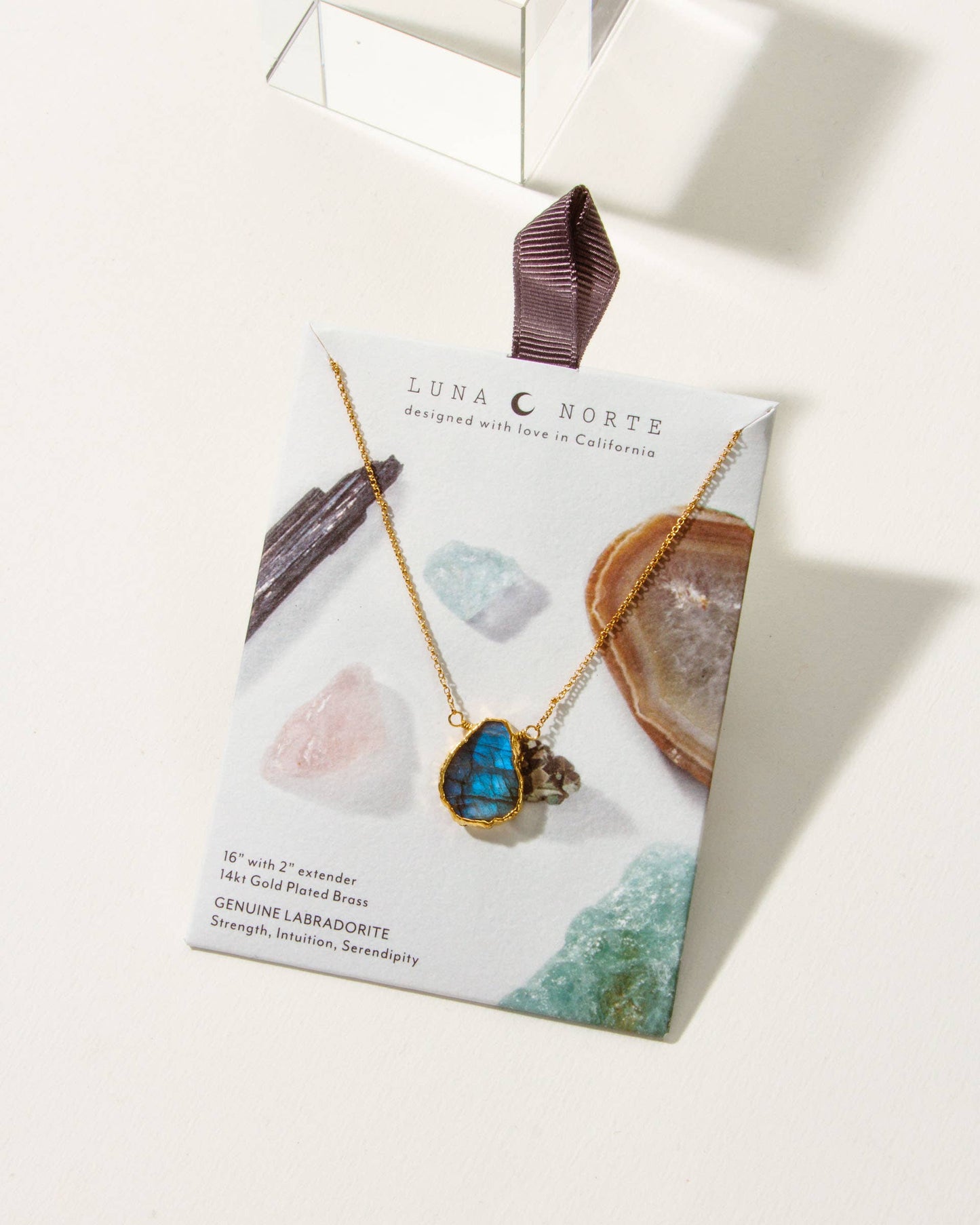 Luna Norte - Earth, Wind and Fire Labradorite Necklace Gold