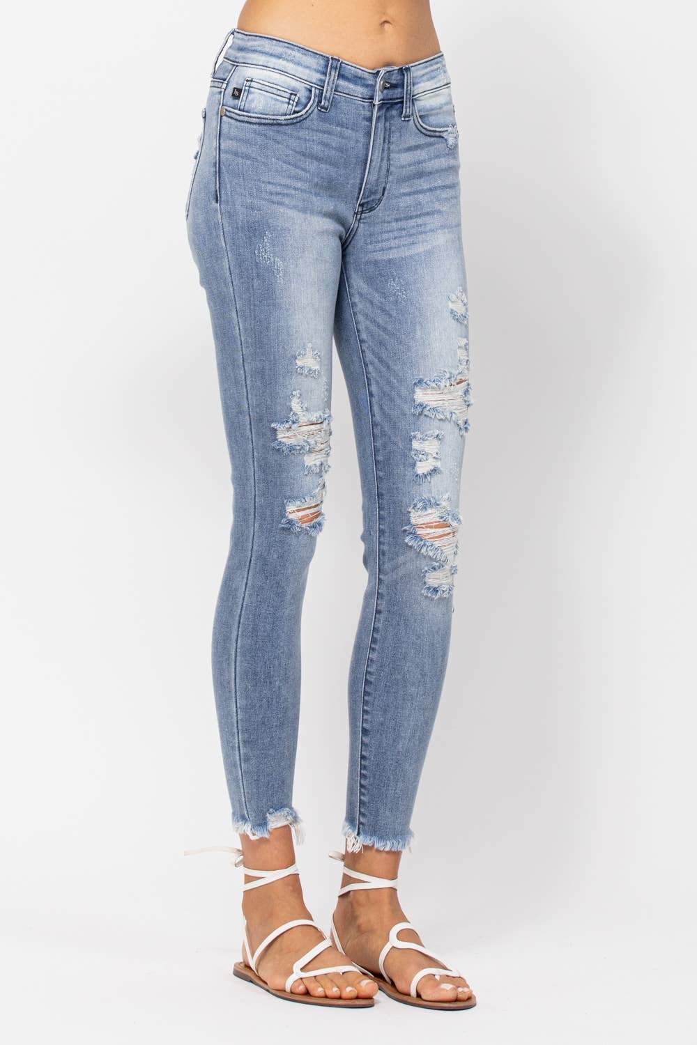 Judy Blue Jeans - MID-RISE SKINNY DESTROYED