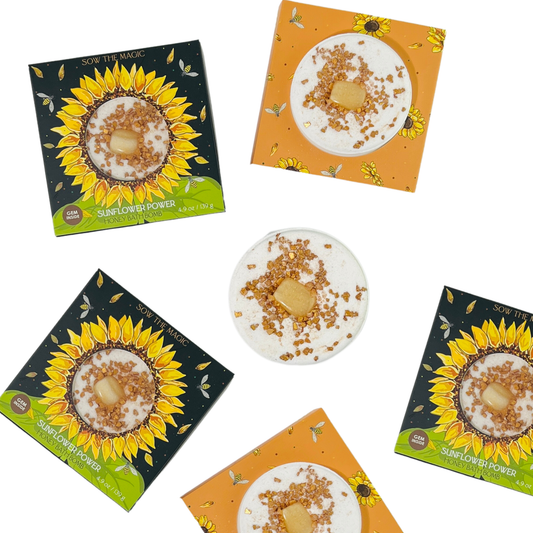 Sow the Magic - 🌻 Sunflower Power Honey Bath Bomb with Amber Gemstone
