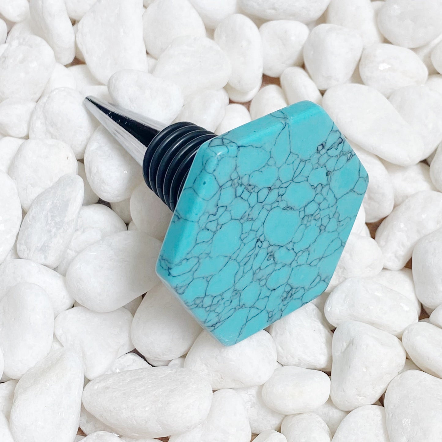 Soho Lounge Hexagon Stone Wine Stopper-8