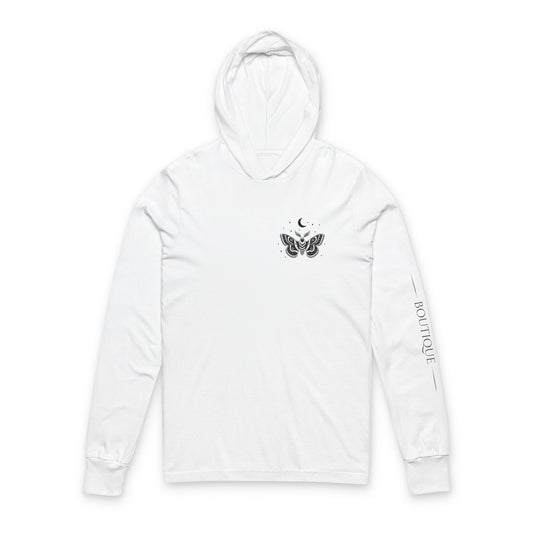 Moth Moon and Stars Hooded Tee