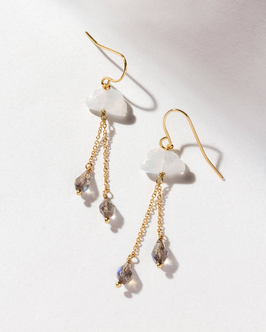 Luna Norte - Cloud Nine Moonstone And Labradorite Drop Earring