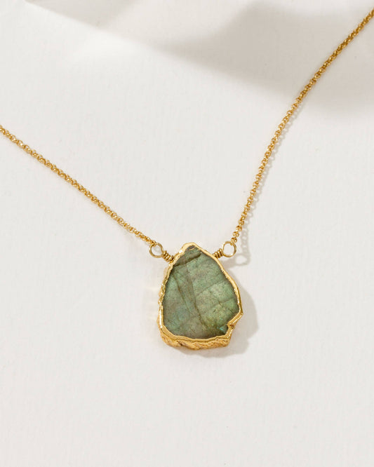 Luna Norte - Earth, Wind and Fire Labradorite Necklace Gold