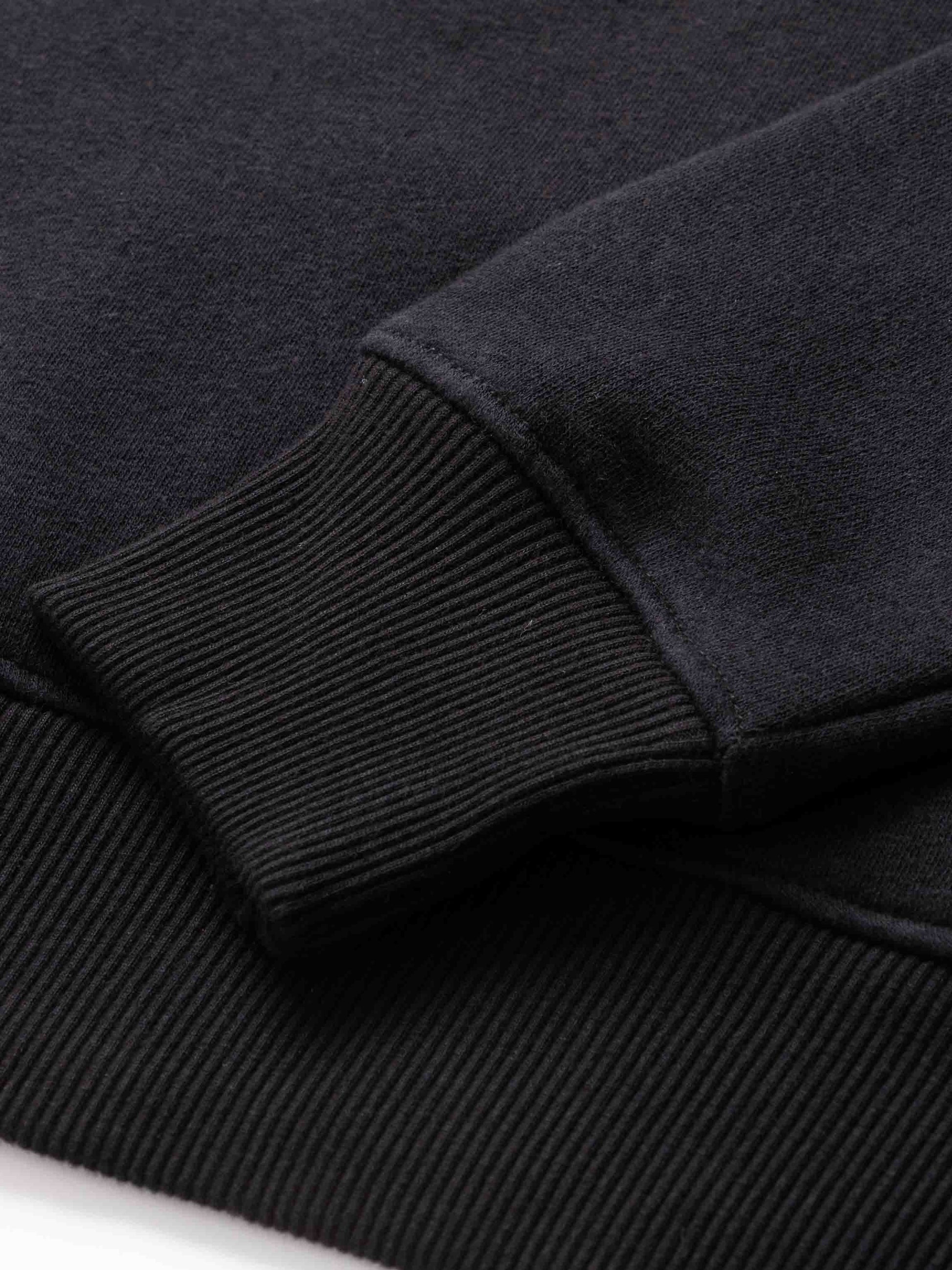 Cross Stitch Floral Sweatshirt-Black-4