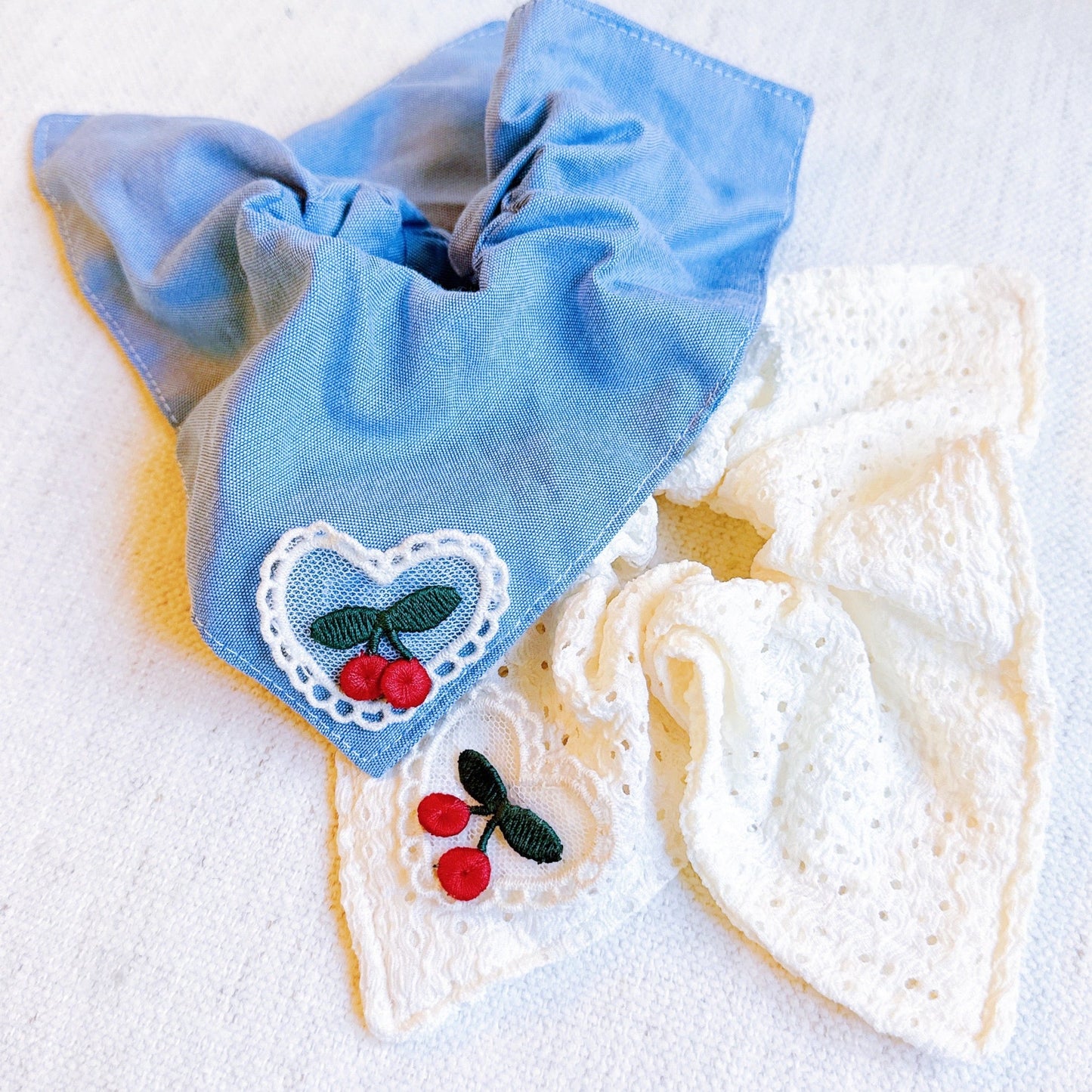 Love And Cherry Square Hair Scrunch Set Of 2-0