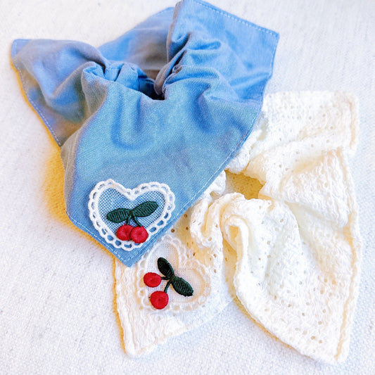 Love And Cherry Square Hair Scrunch Set Of 2-0