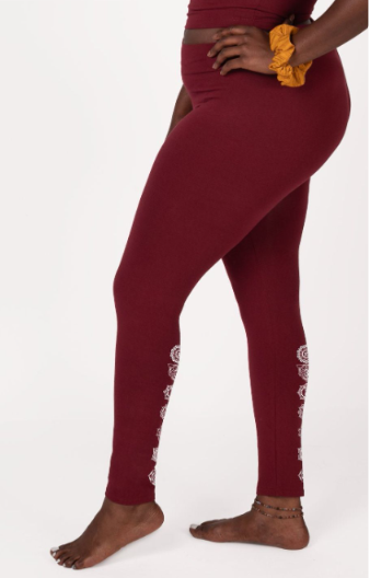 Soul Flower - Burgundy Chakra Organic Cotton Leggings