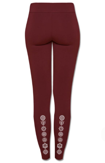 Soul Flower - Burgundy Chakra Organic Cotton Leggings