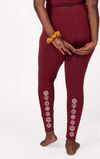 Soul Flower - Burgundy Chakra Organic Cotton Leggings