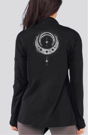 Soul Flower - Organic Cotton Draped Cardigan - Black
