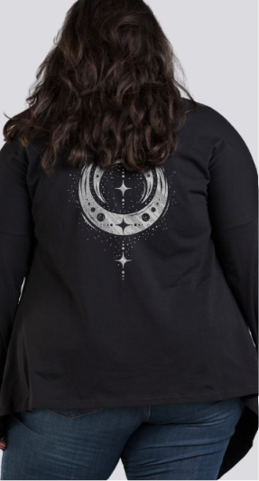 Soul Flower - Organic Cotton Draped Cardigan - Black
