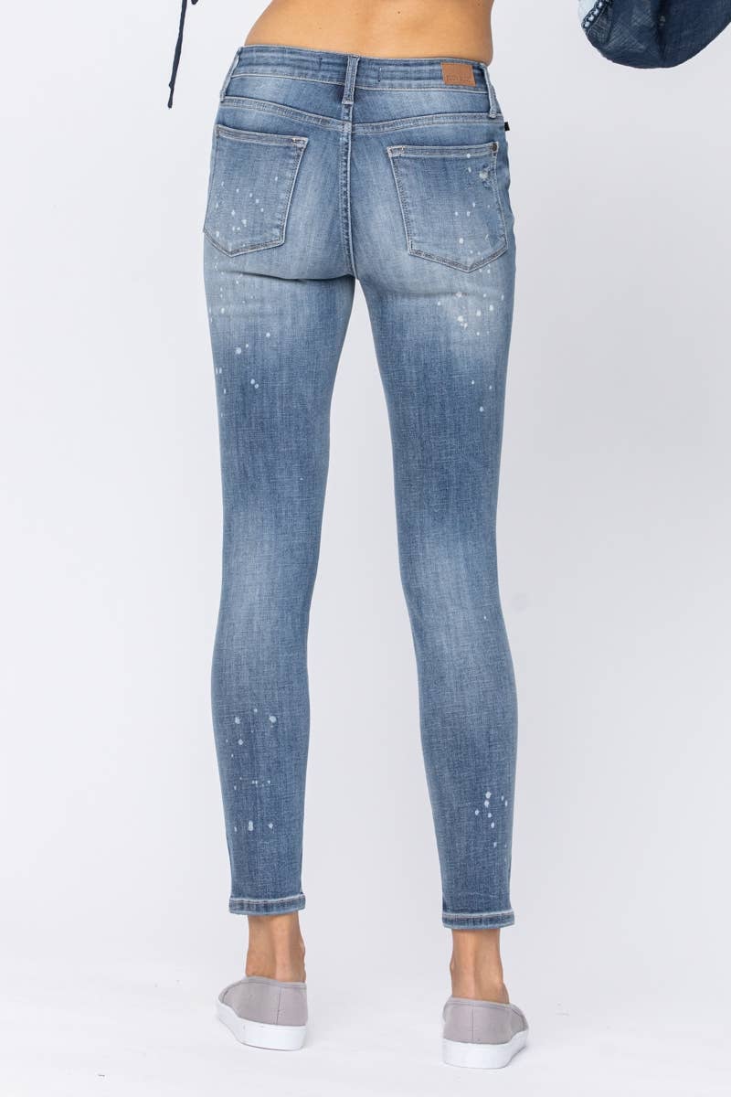 Judy Blue Jeans - MID-RISE SKINNY BLEACH SPLATTER DESTROYED
