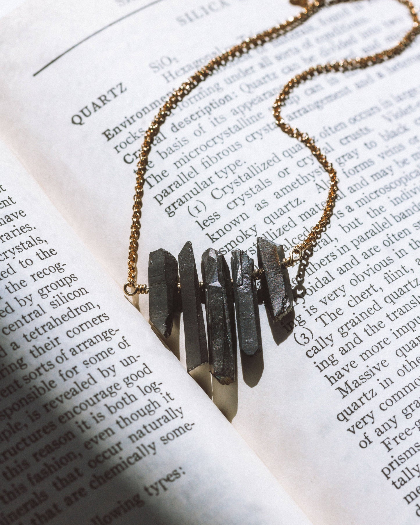 Luna Norte -  Black Quartz Rainy Day Necklace