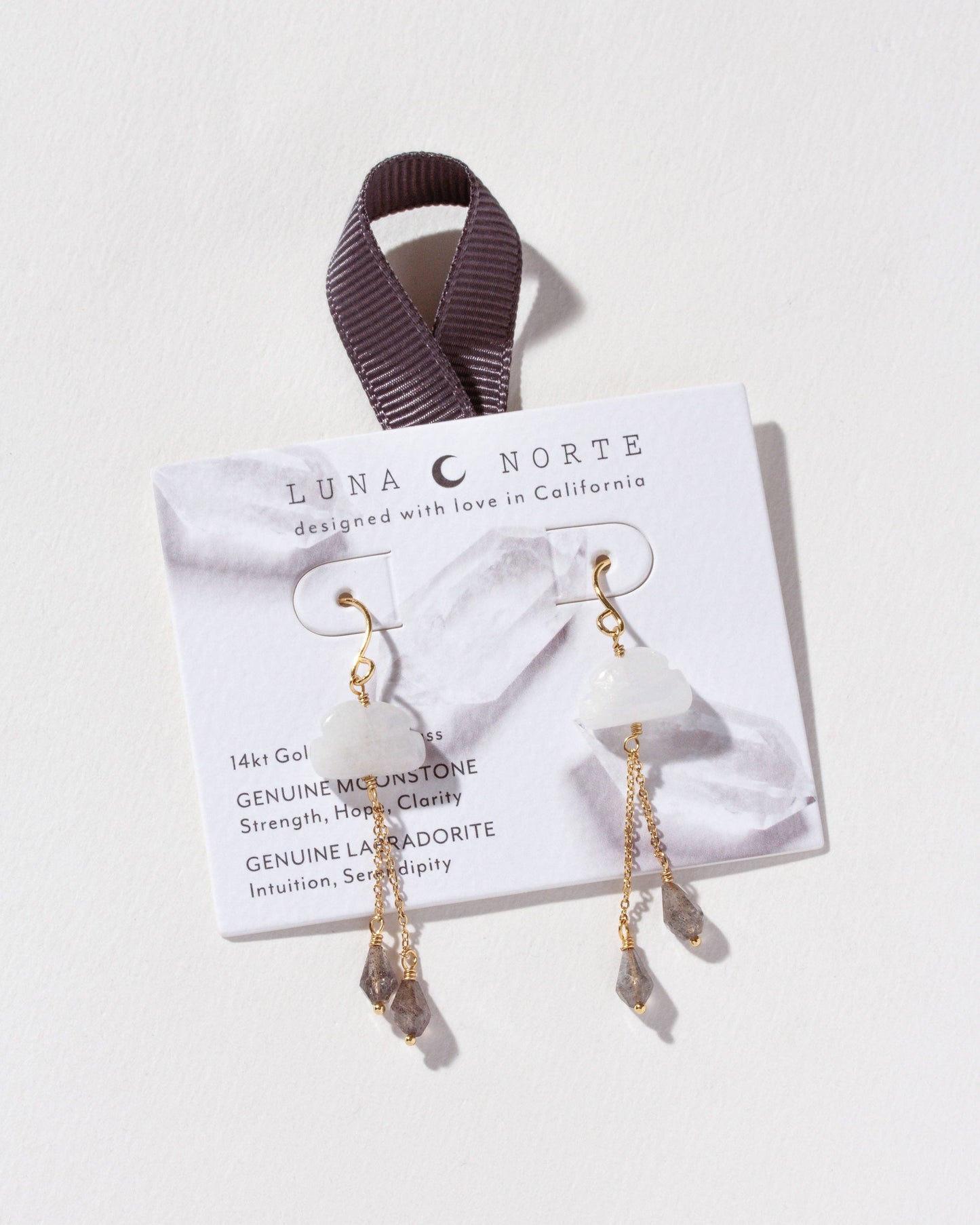 Luna Norte - Cloud Nine Moonstone And Labradorite Drop Earring